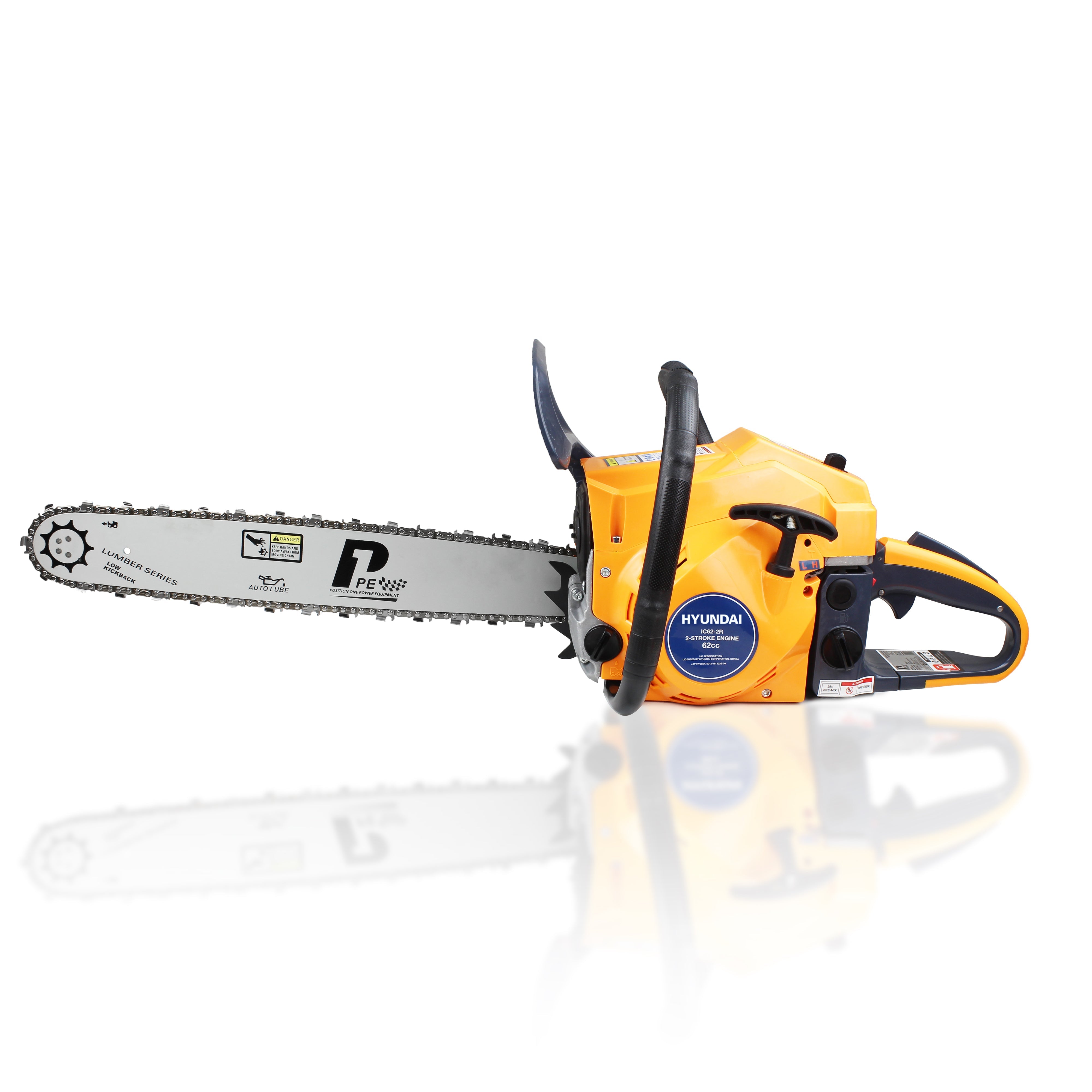 P1 Petrol Chainsaw with 62cc Hyundai Engine, 20" Bar, Easy-Start - Includes 2 Chains and Bag | P6220C
