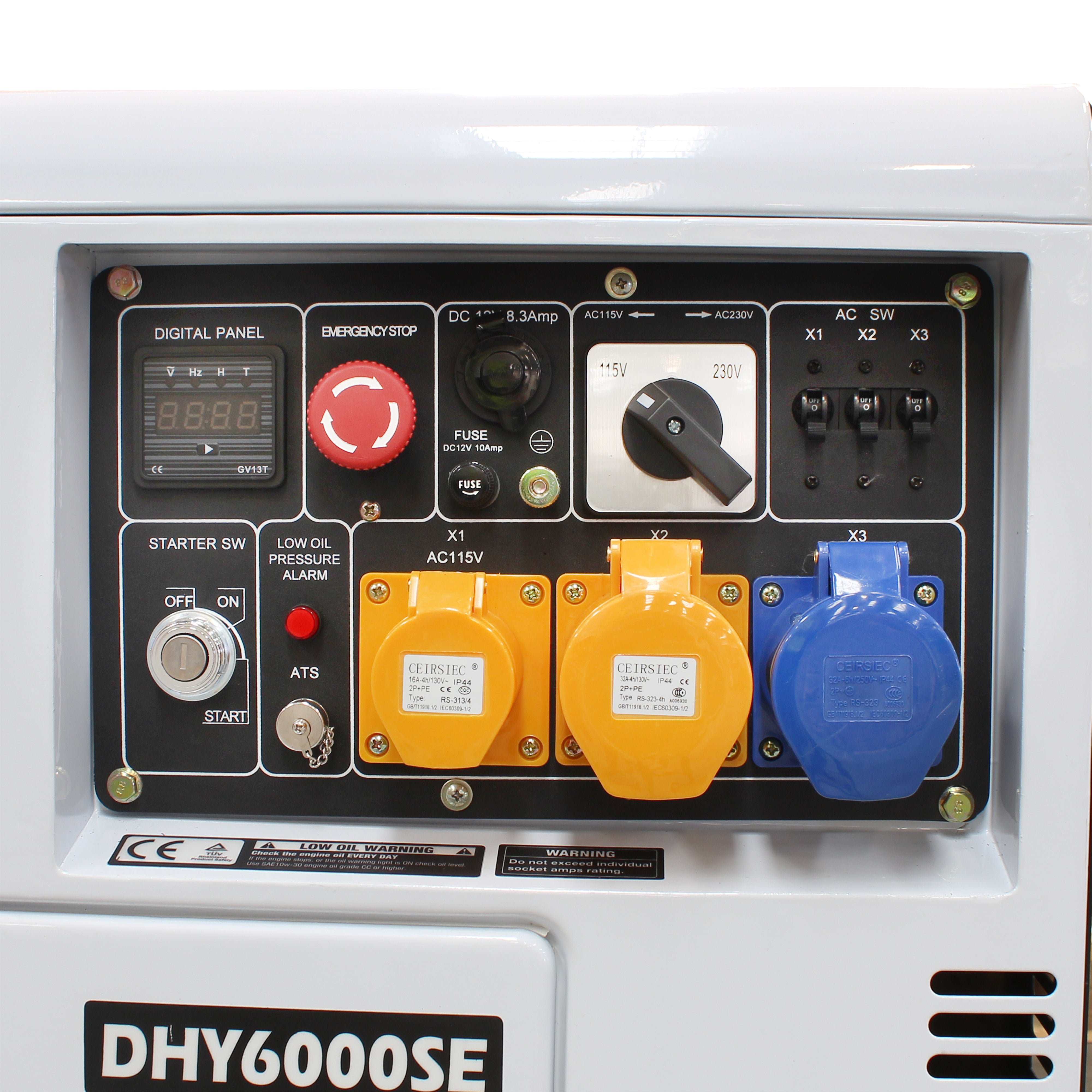 Hyundai 5.2kW/6.5kVA Silenced Standby Single Phase Diesel Generator | DHY6000SE