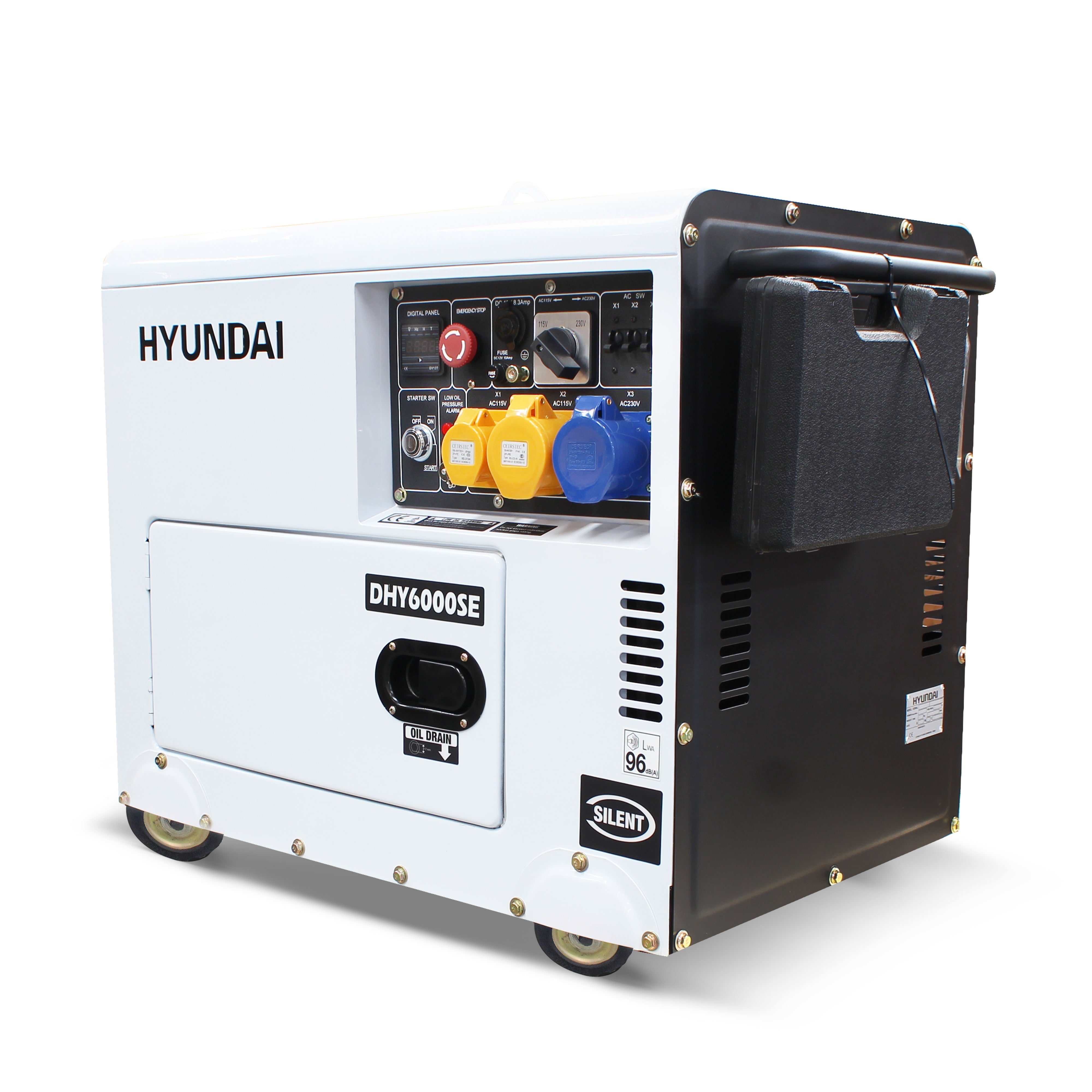 Hyundai 5.2kW/6.5kVA Silenced Standby Single Phase Diesel Generator | DHY6000SE