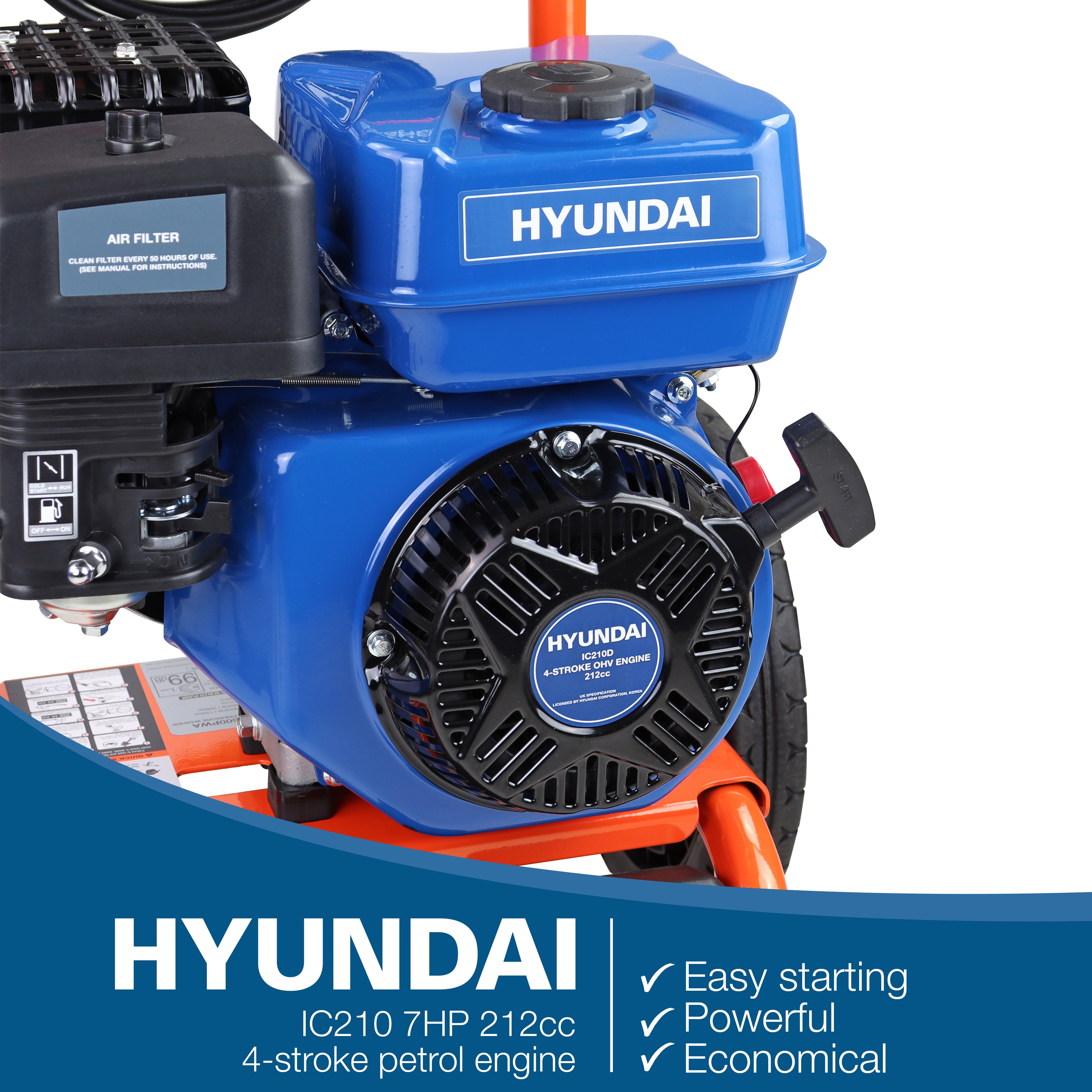 P1 Petrol Pressure Washer 3000psi / 207 bar | Hyundai IC210 Engine | P3500PWA